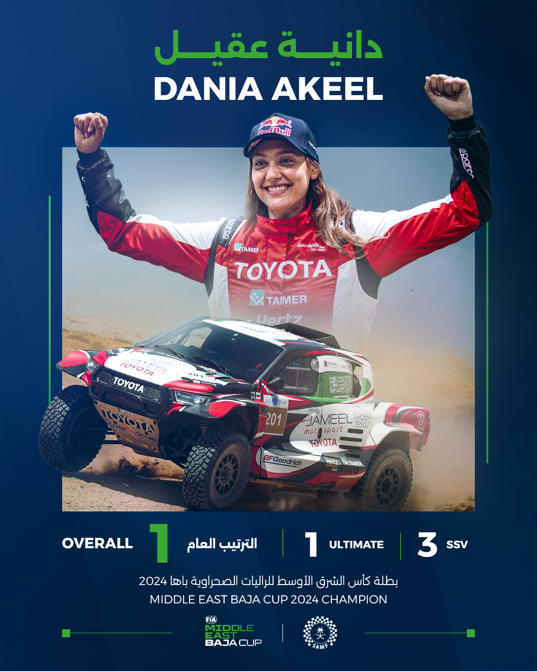 Dania Akeel — Middle East Baja Cup 2024 champion