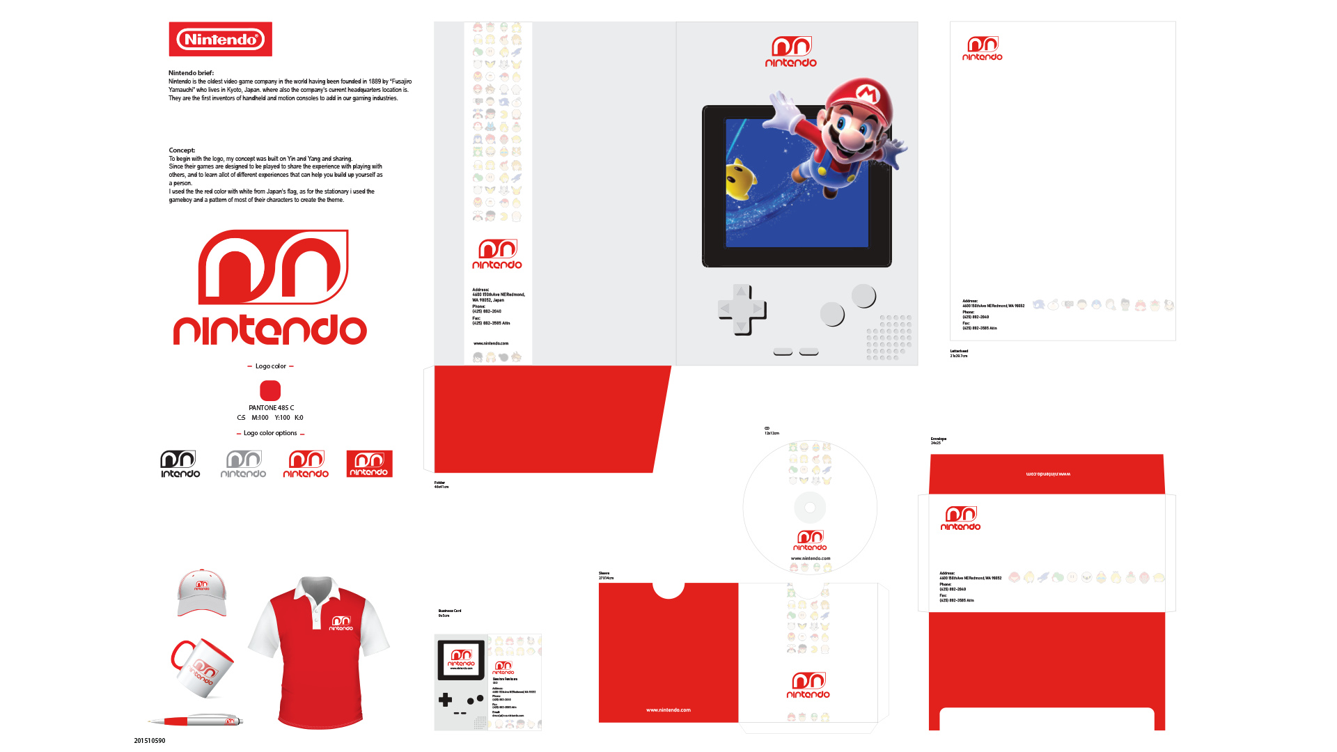 Identity guidelines — logo colour, options, and the full stationery system