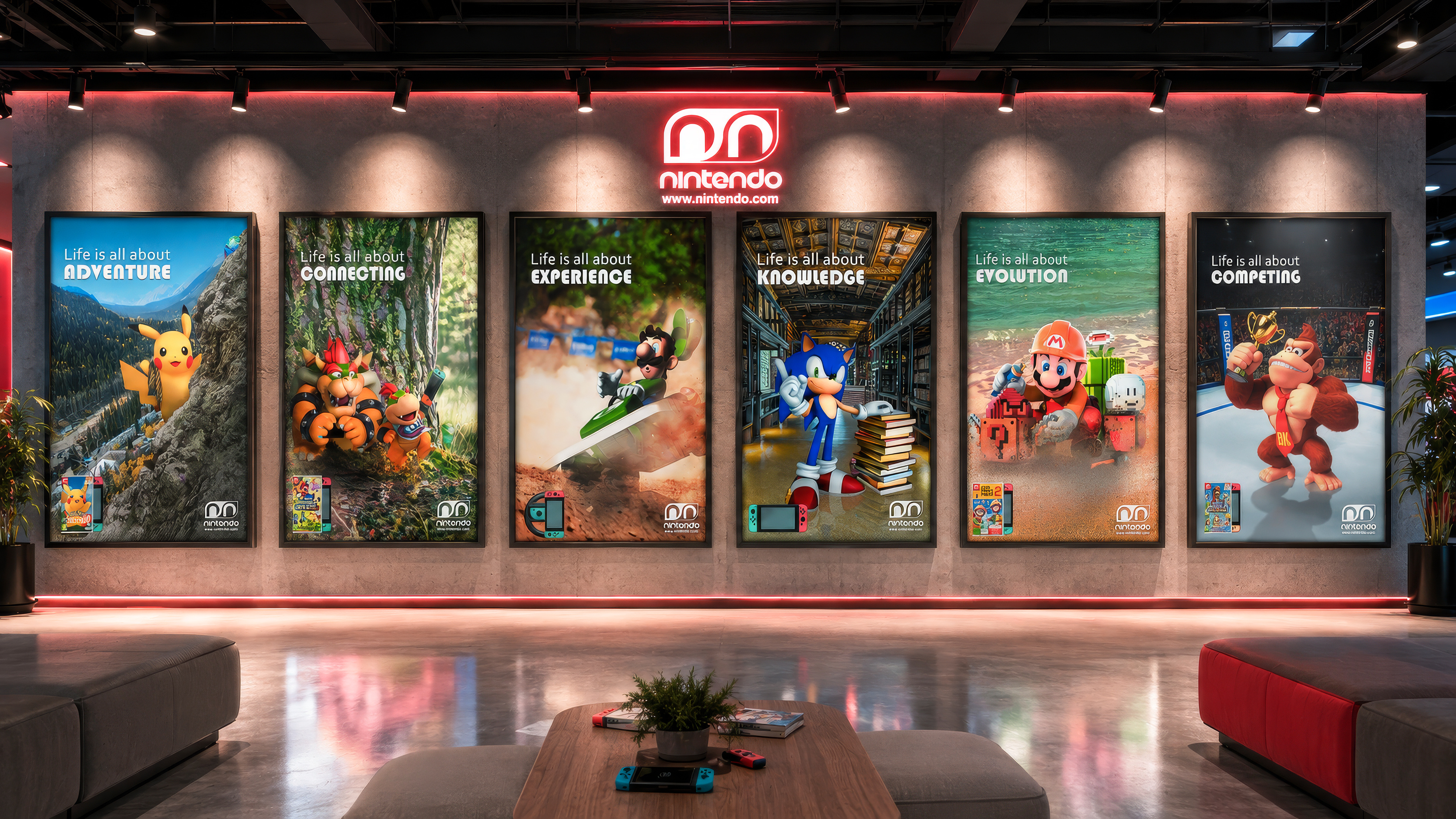 The six-poster campaign installed in store