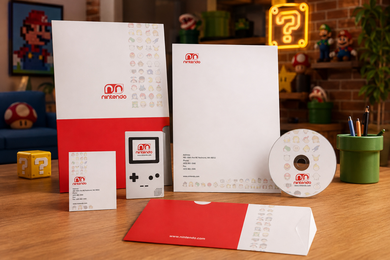 Folder, letterhead, business card, disc and sleeve